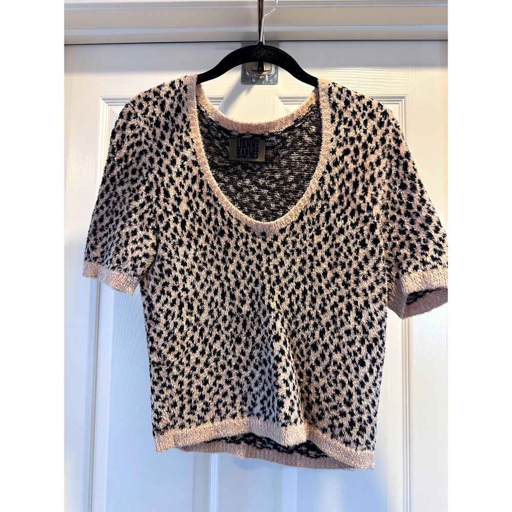 Lianne Barnes cropped cheetah sweater VINTAGE